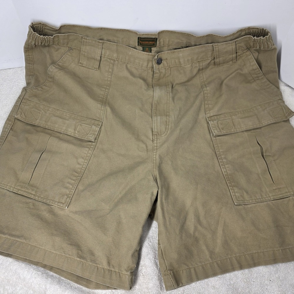 Boulder Creek Trading Company Men's Shorts Plus SIZE 48 Big Tan Cargo Button Fly